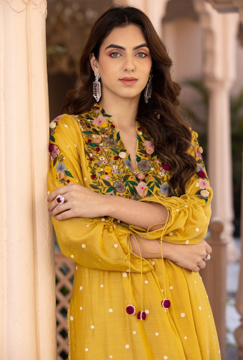 Yellow Orchid Frockstyle Sahiba Kurta Set