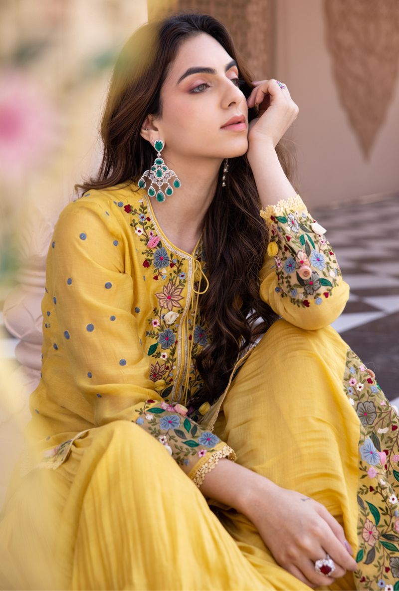 Yellow Orchid Sahiba Gharara Set