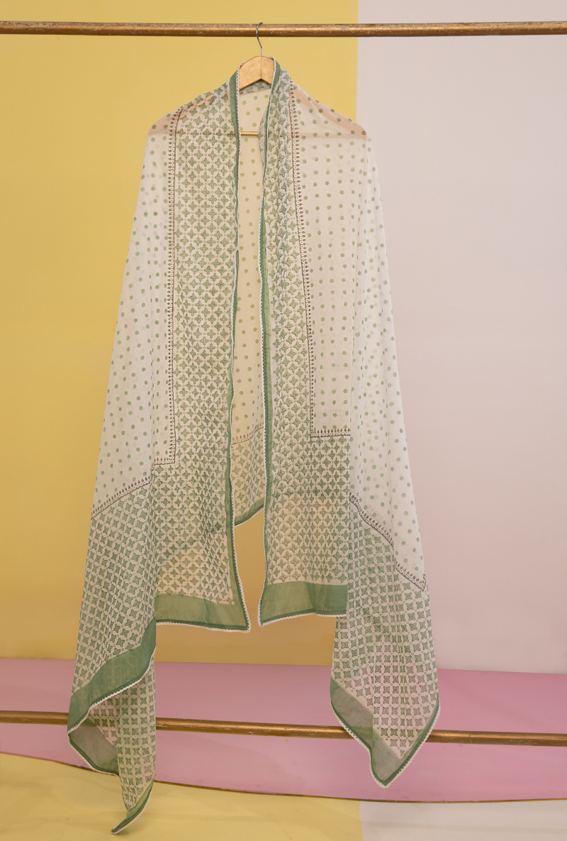 Green Cotton Candy Straight Kurta Set