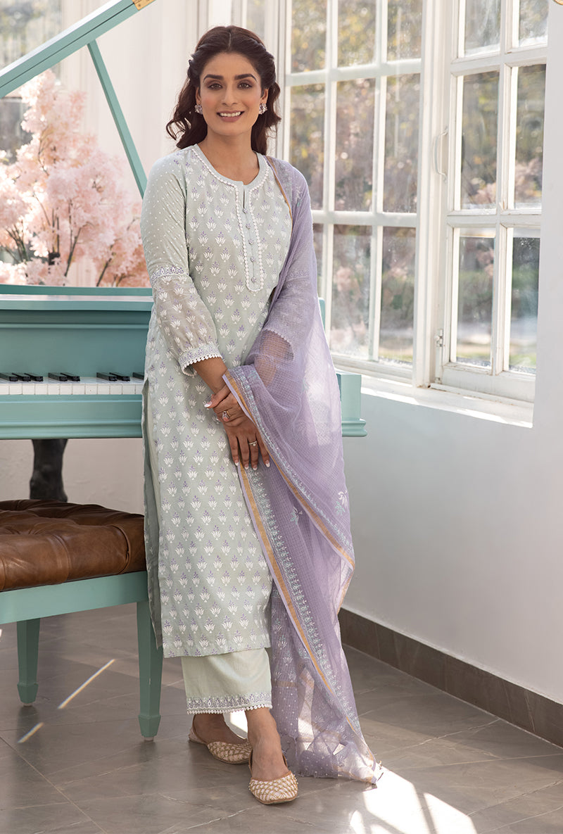 Mint Green Straight Aisha Kurta Set