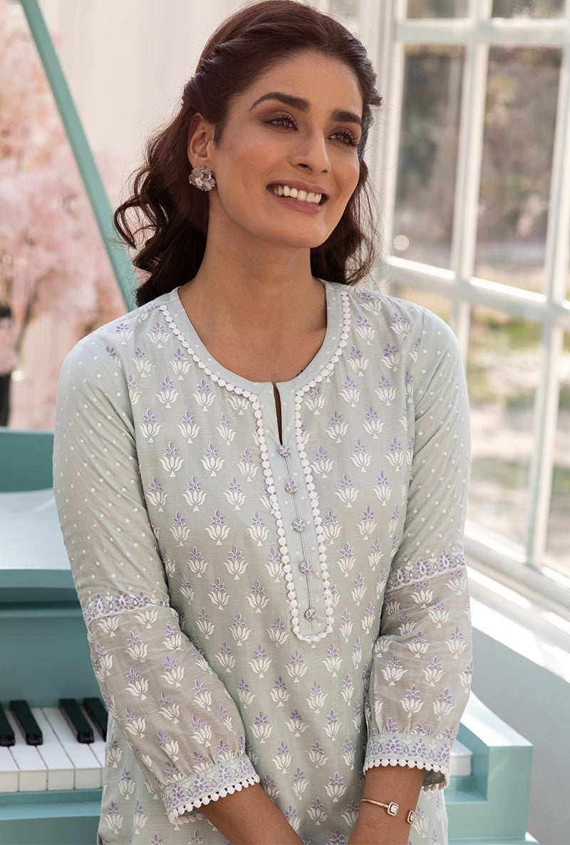 Mint Green Straight Aisha Kurta Set