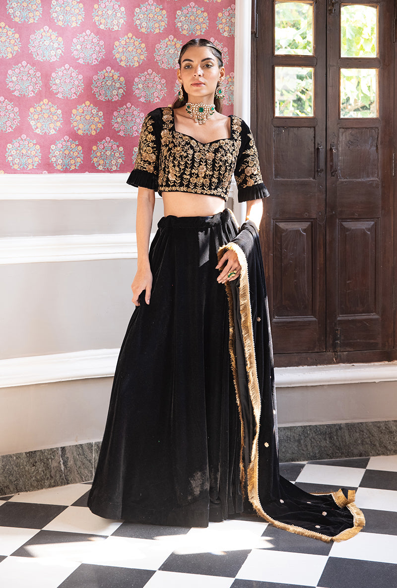 Black Velvet Aarzoo Lehenga