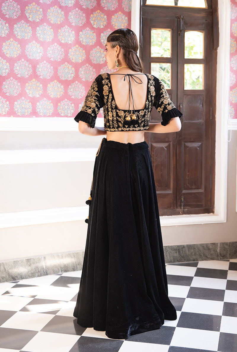 Black Velvet Aarzoo Lehenga
