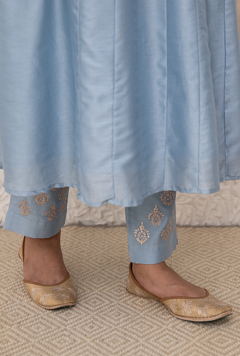 Ice Blue Kalidaar Tahira Kurta Set