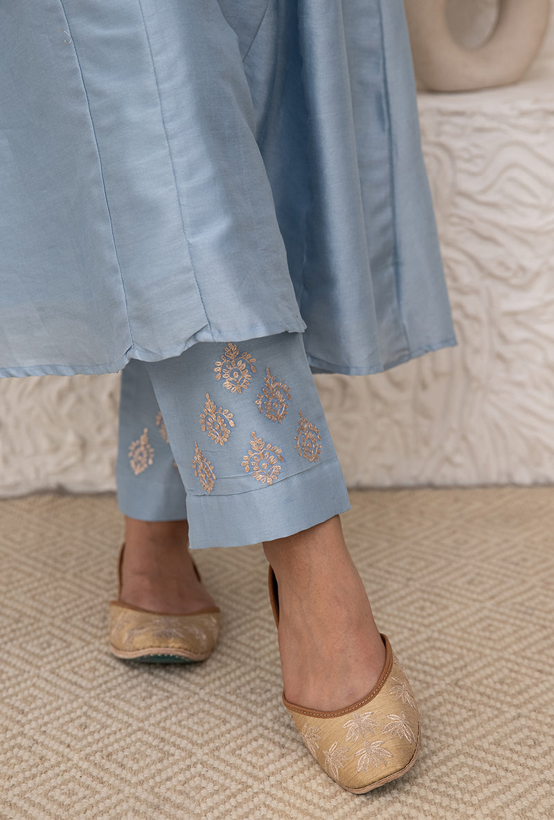 Ice Blue Kalidaar Tahira Kurta Set