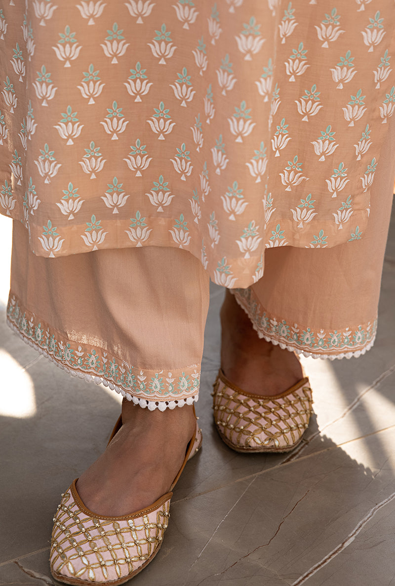 Peach Straight Aisha Kurta Set