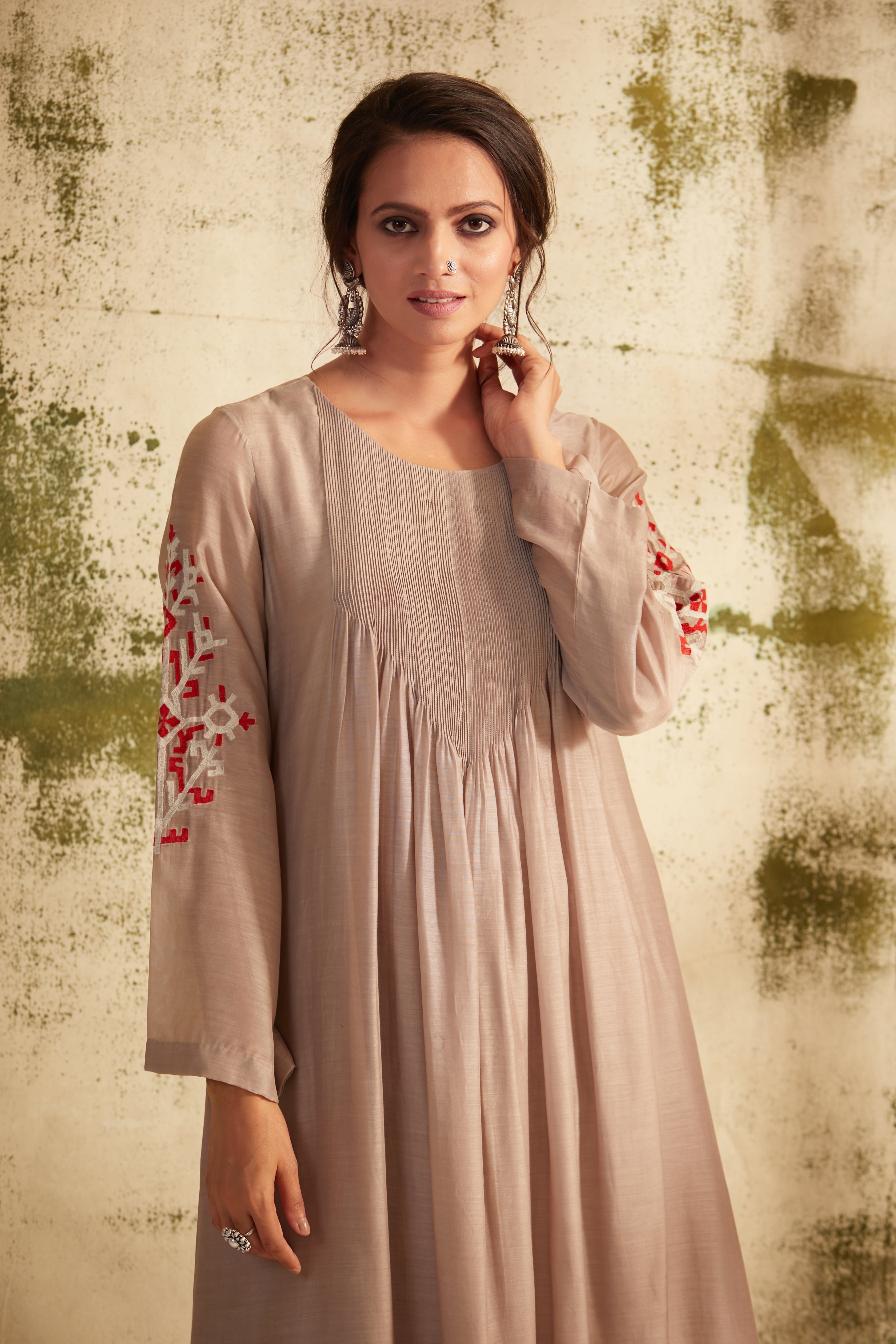Grey Pintuck Inaya Kurta Set
