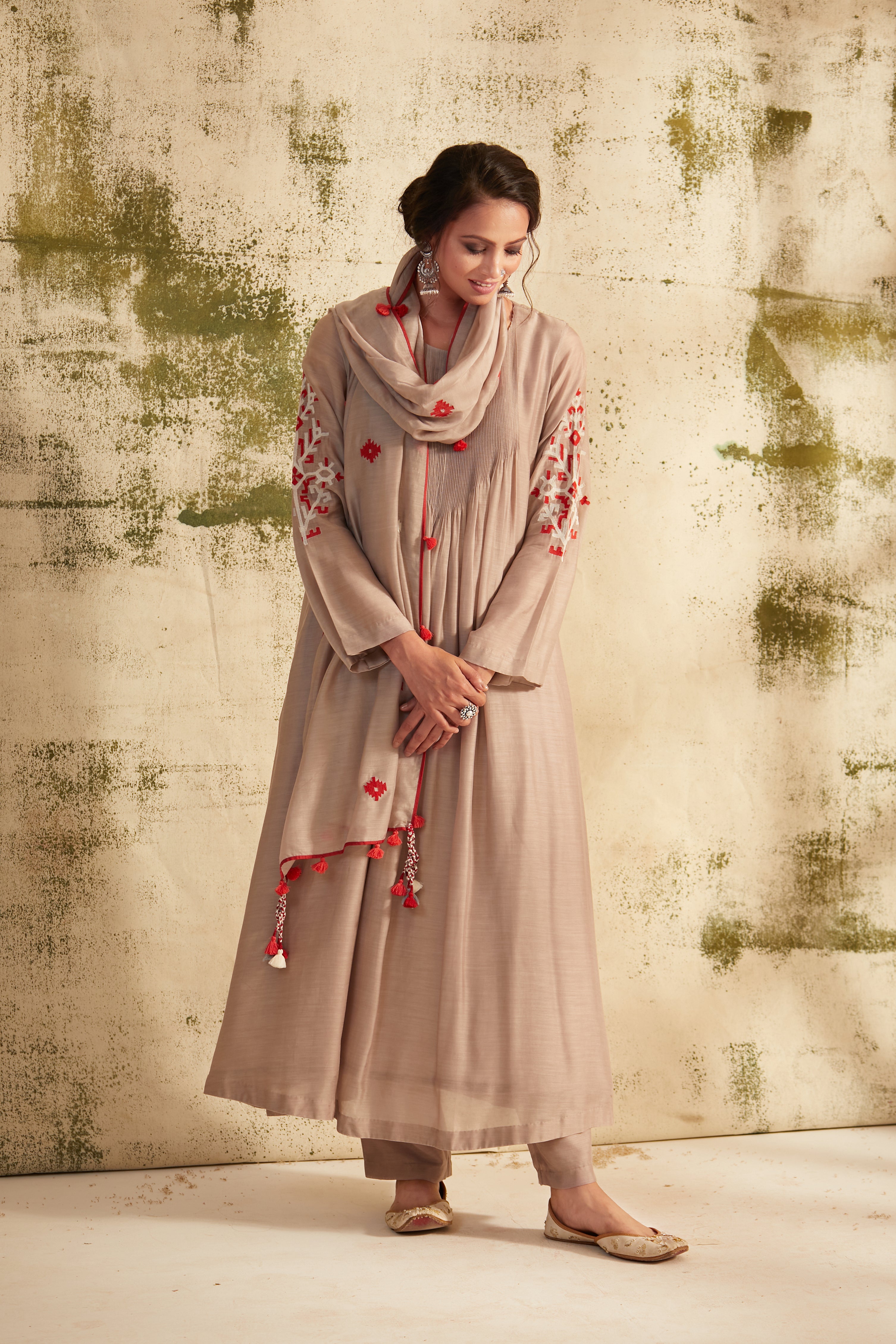 Grey Pintuck Inaya Kurta Set