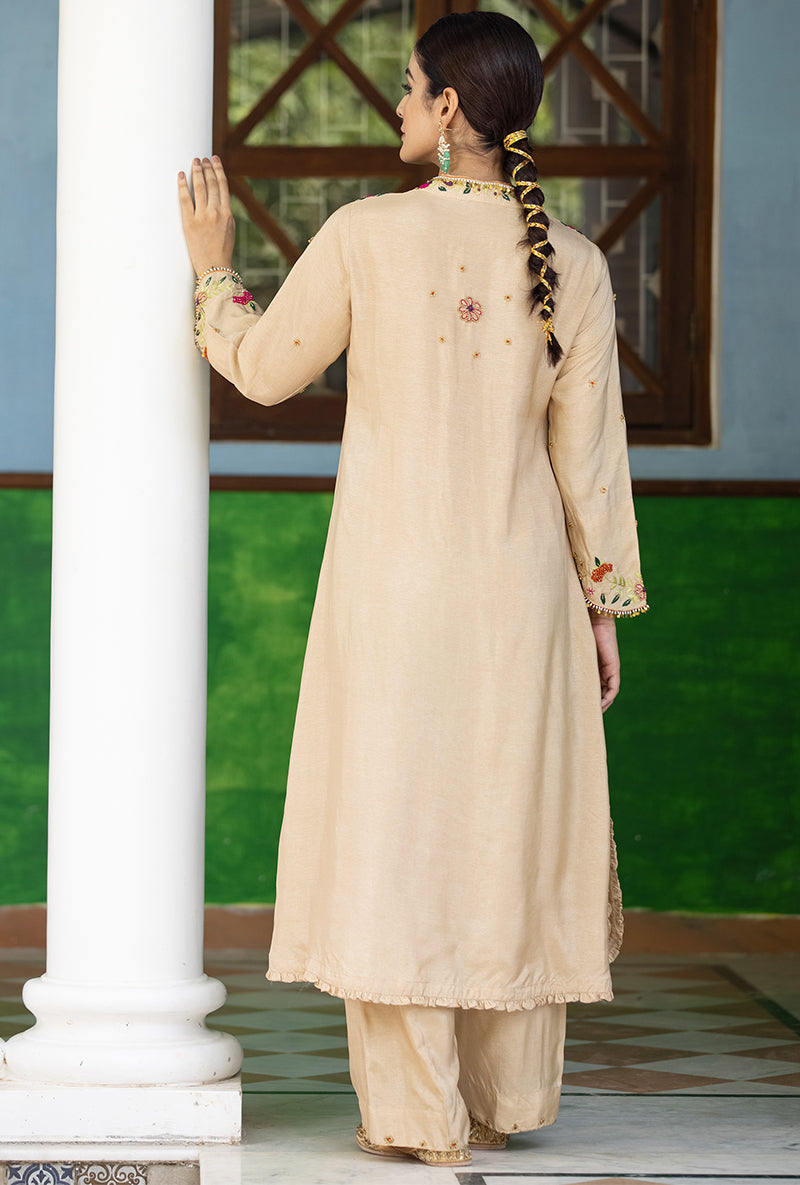Beige French Knot Aayat Kurta Set