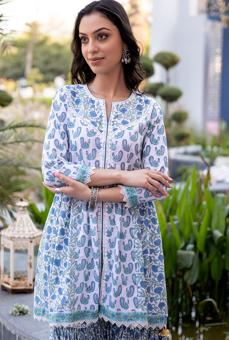 Blue Mayuri Gharara Set