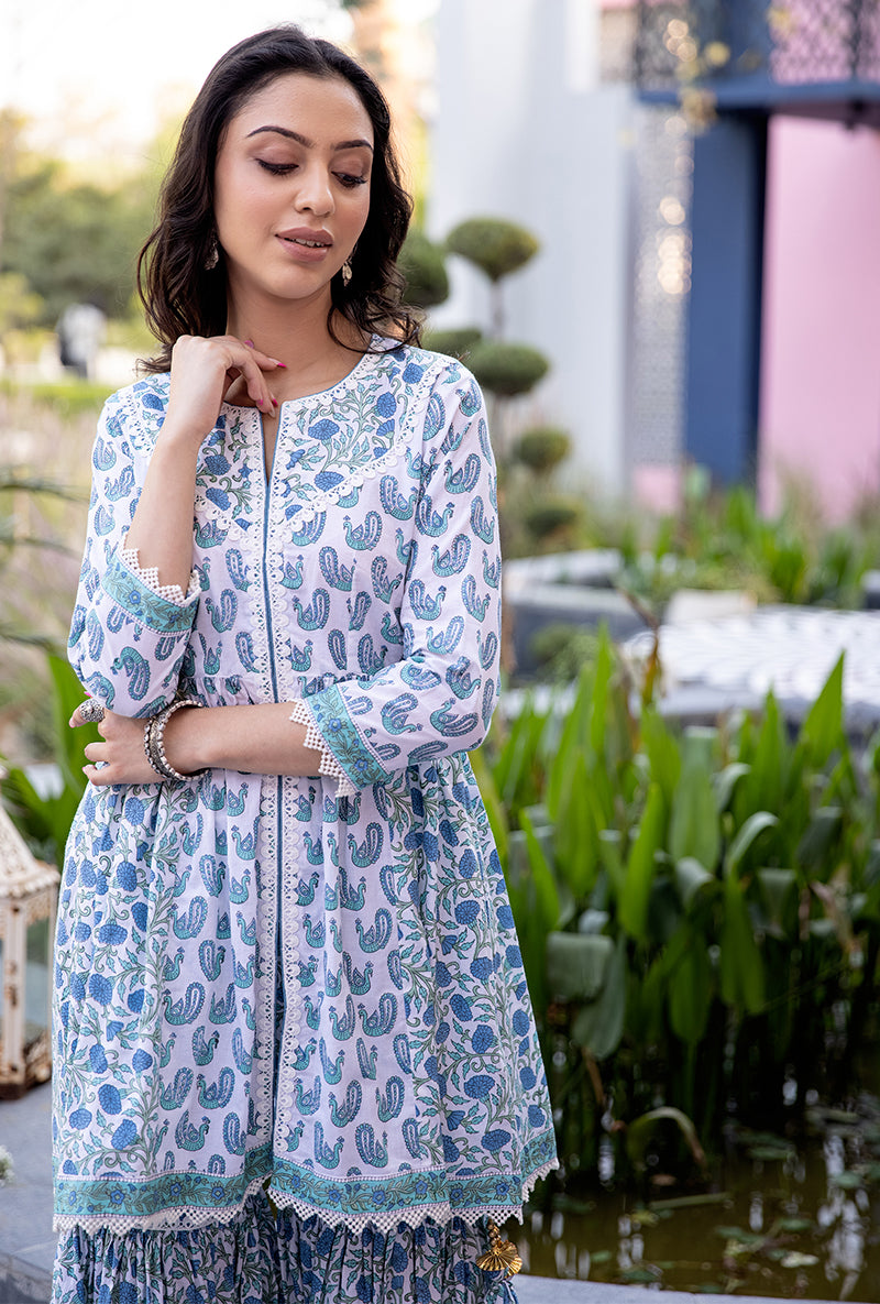 Blue Mayuri Gharara Set