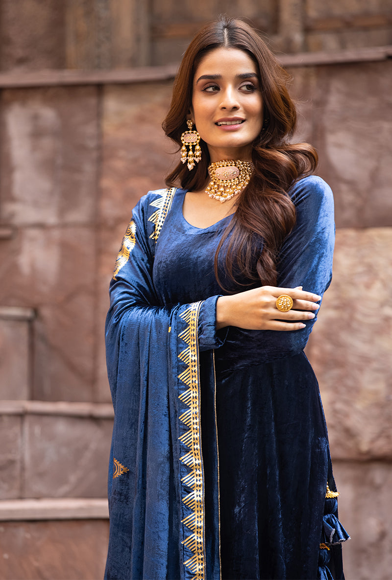 Navy Ruhaani Sharara Set