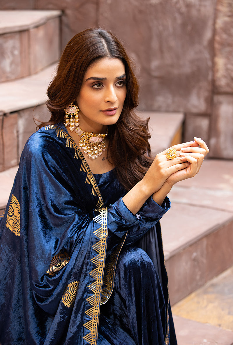 Navy Ruhaani Sharara Set