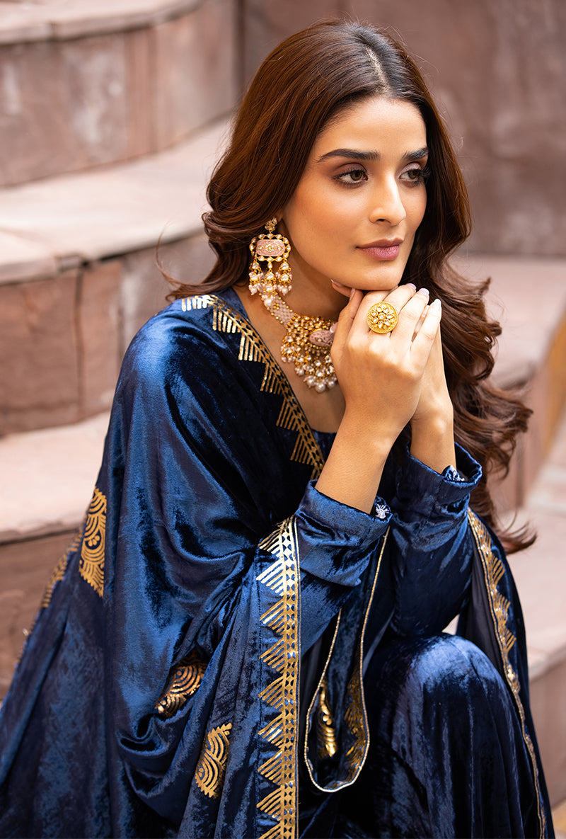 Navy Ruhaani Sharara Set