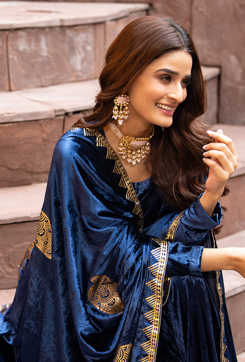 Navy Ruhaani Sharara Set