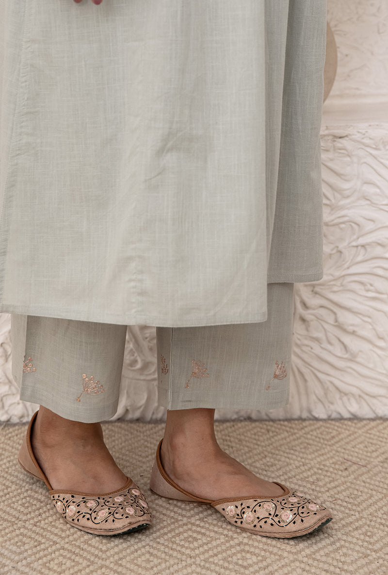 Olive Green A-line Tahira Kurta Set