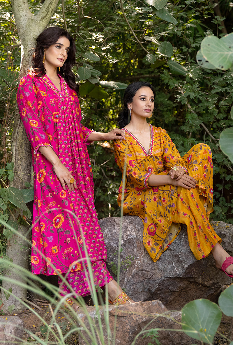 Yellow Empire Line Amaaya Kurta Set