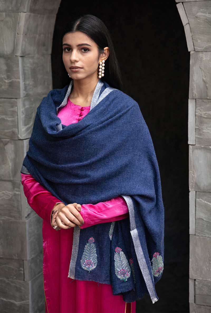 Blue Shawl Ruhaani Kurta Set