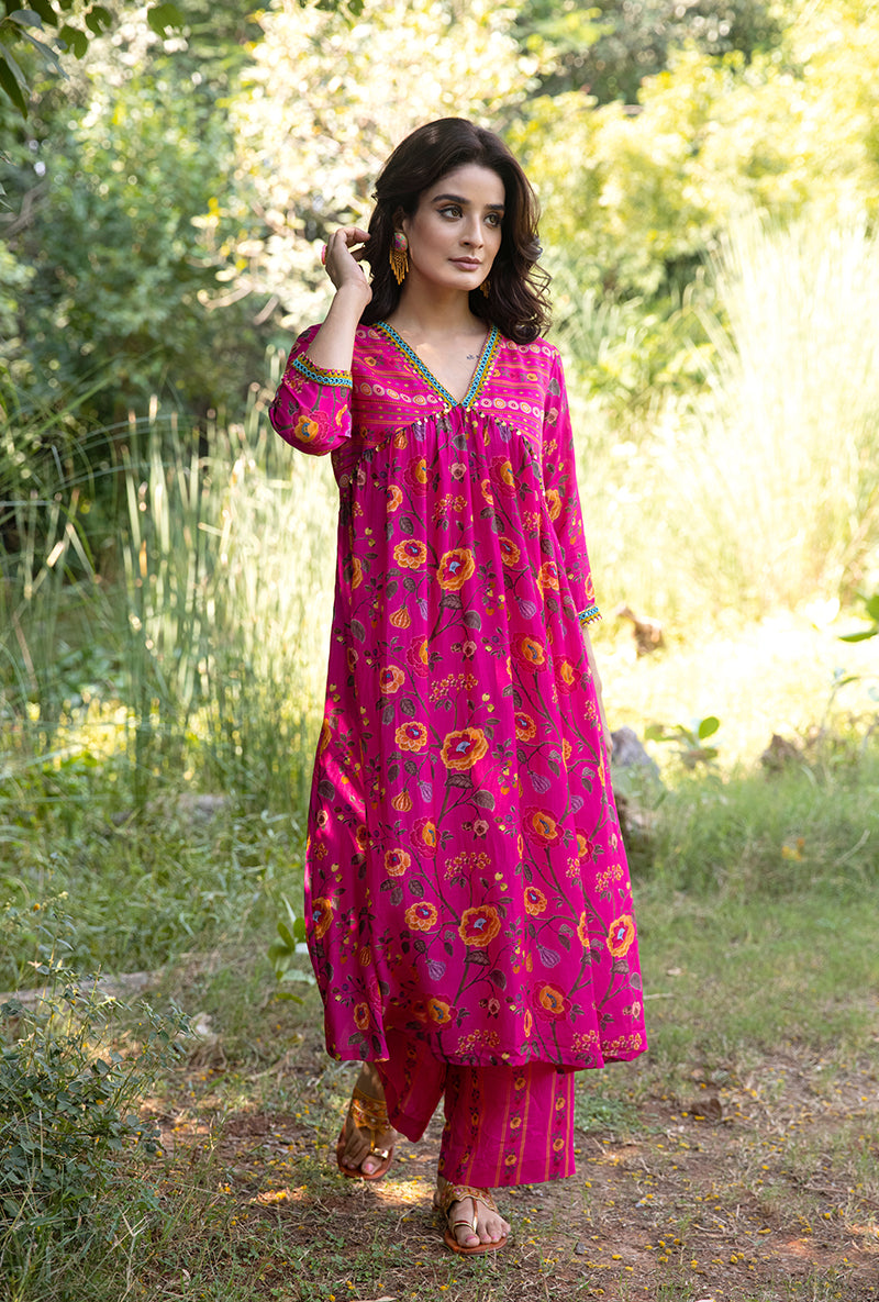 Pink Empire Line Amaaya Kurta Set