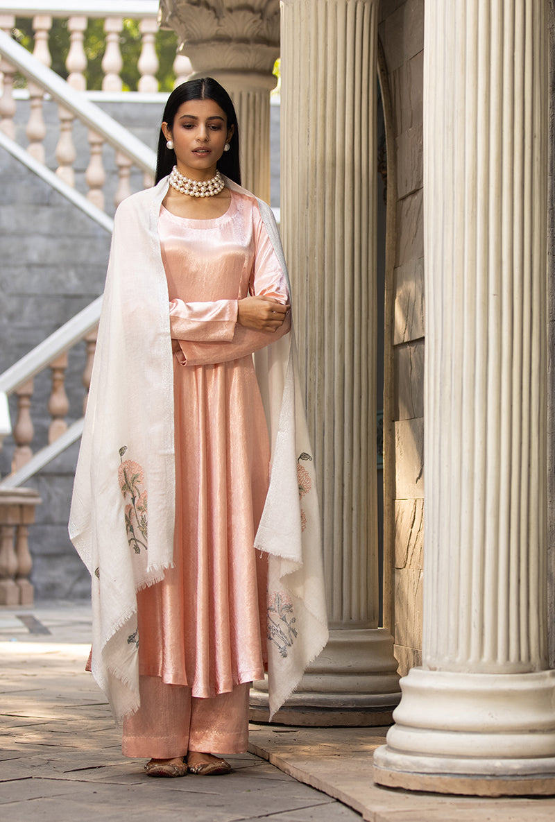 Ivory Shawl Ruhaani Anarkali Kurta Set