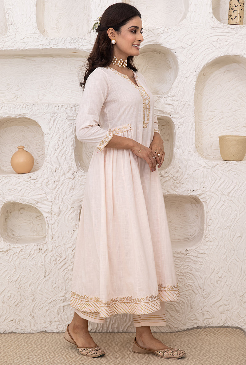 Powder Pink Bhopali Tahira Kurta Set