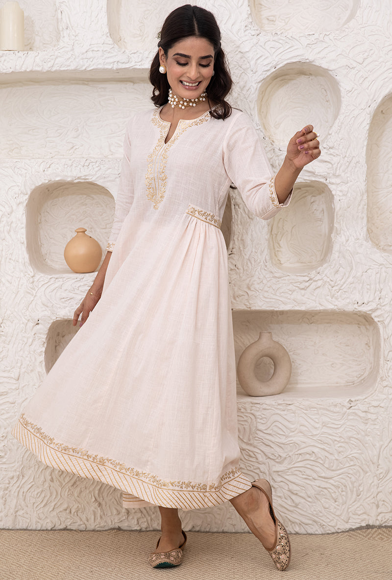 Powder Pink Bhopali Tahira Kurta Set
