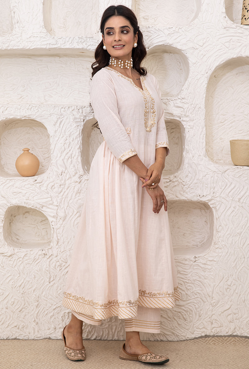 Powder Pink Bhopali Tahira Kurta Set