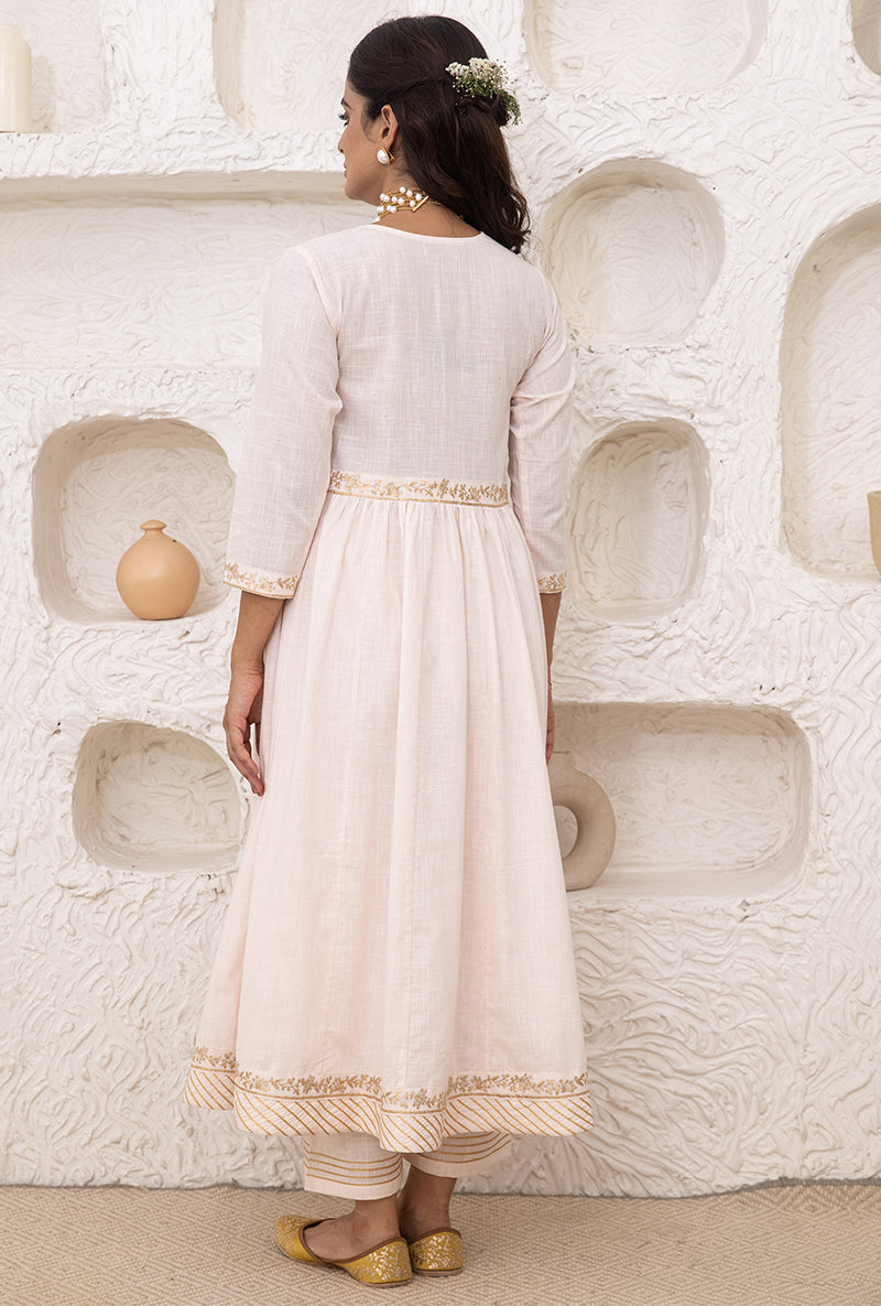 Powder Pink Bhopali Tahira Kurta Set