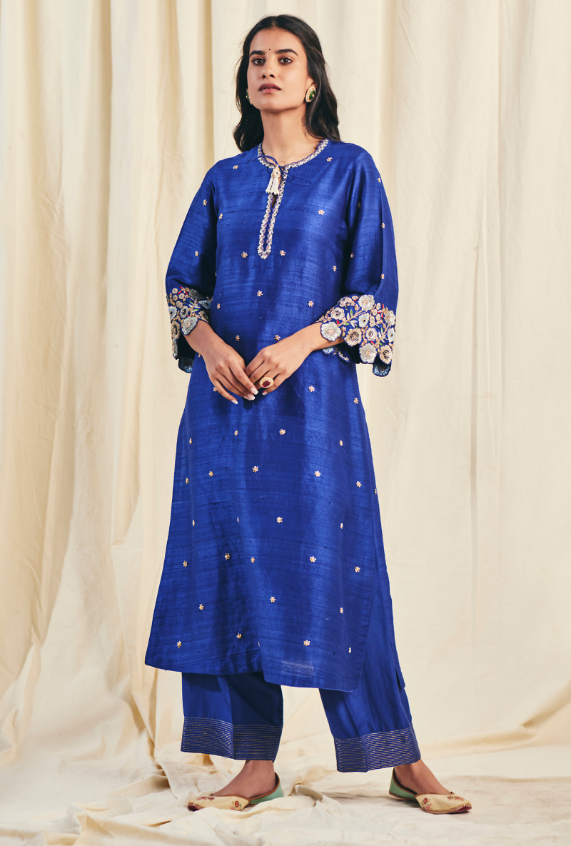 Blue Pearl Cutwork Meera Kurta
