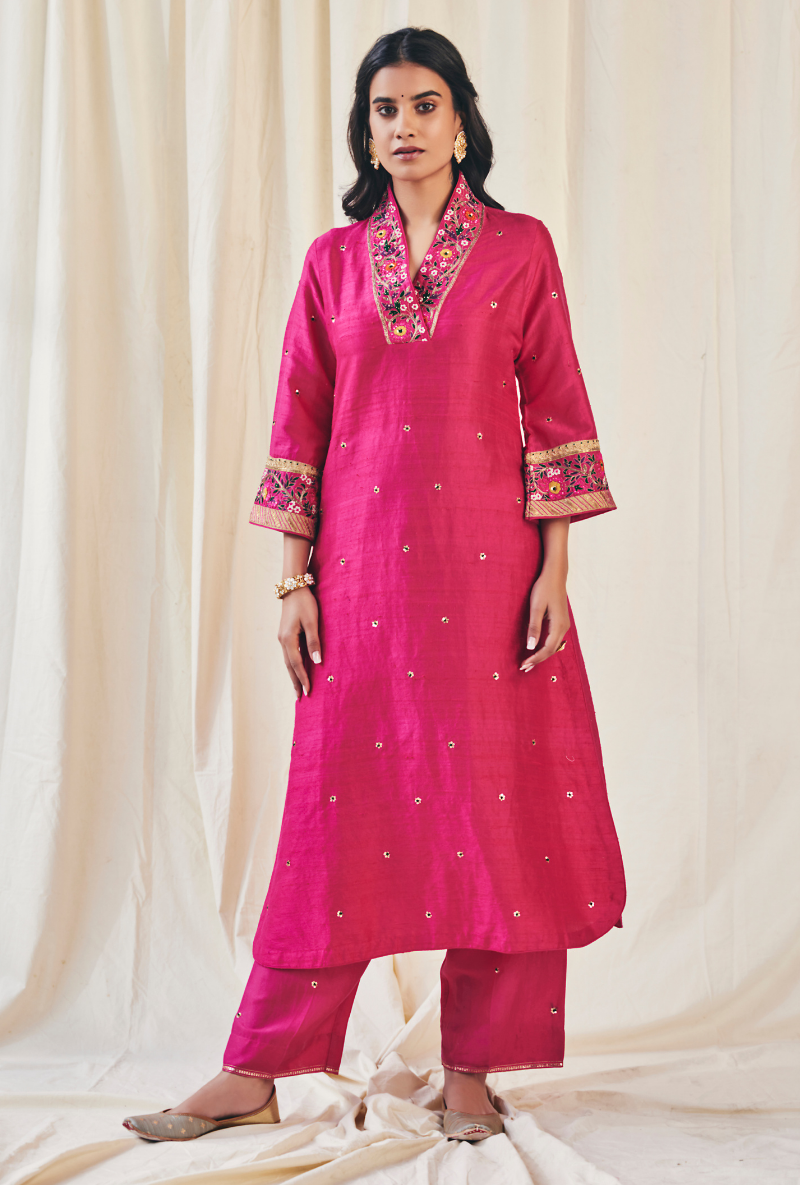 Light Royal Pink Meera Kurta