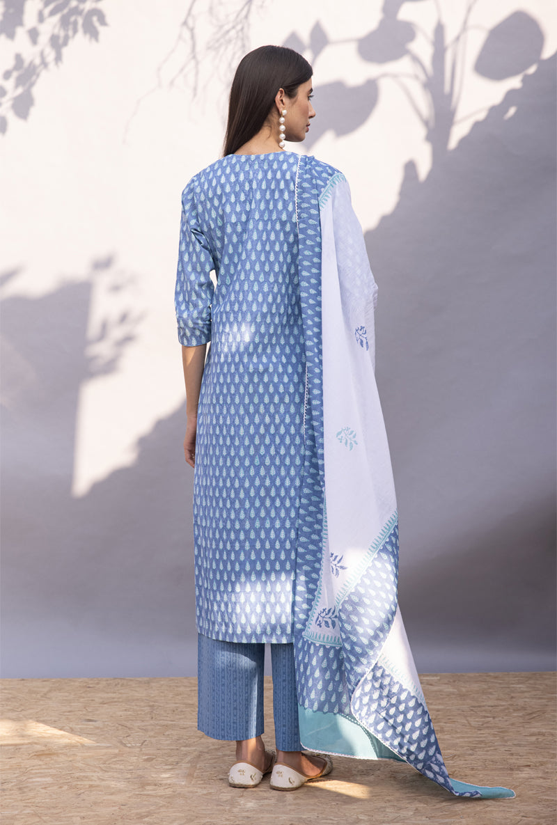 Blue Leaf Maya Kurta Set