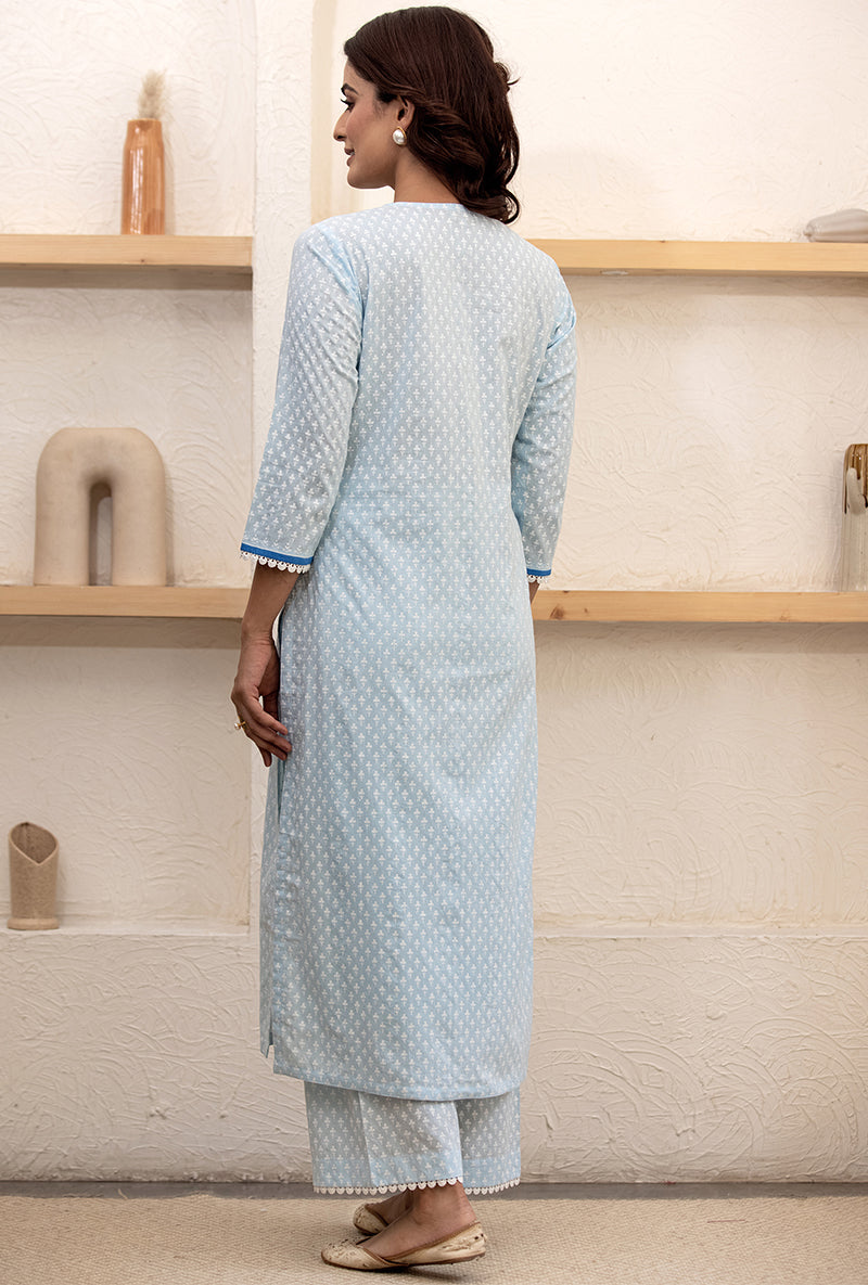 Blue Pihu Classic Kurta Set