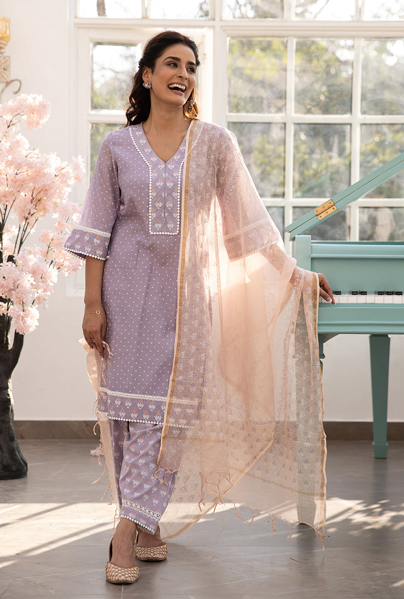 Lavender Salwar Aisha Kurta Set