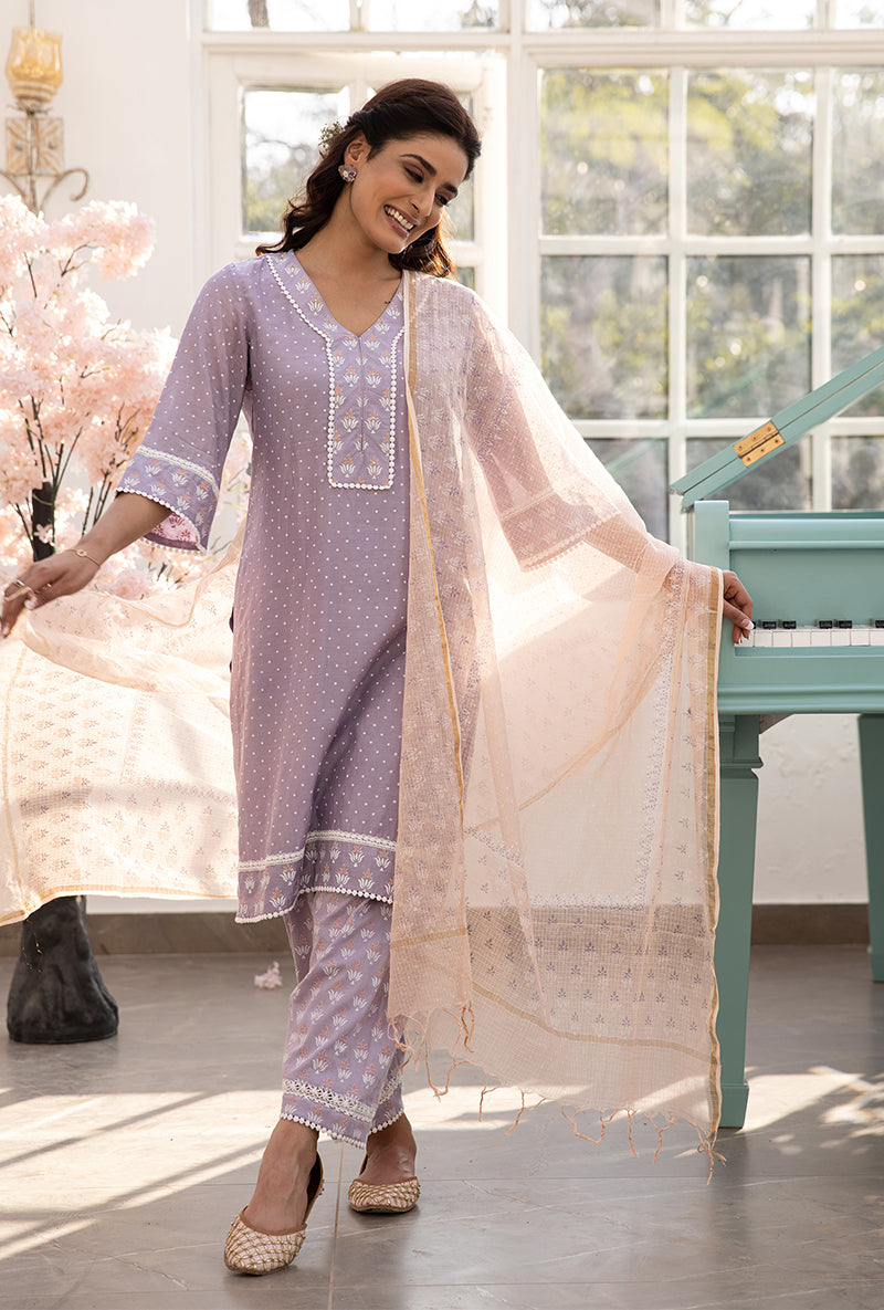 Lavender Salwar Aisha Kurta Set
