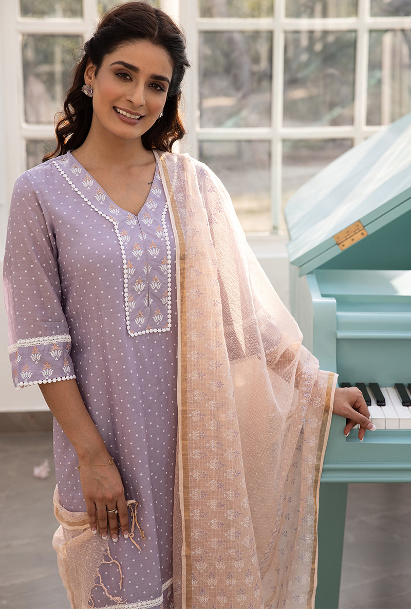 Lavender Salwar Aisha Kurta Set
