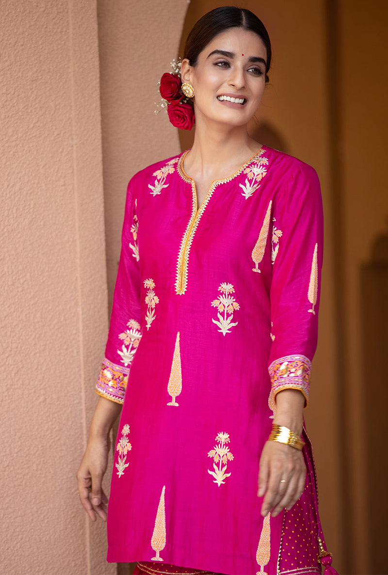 Rani Pink Nayaab Gharara Set