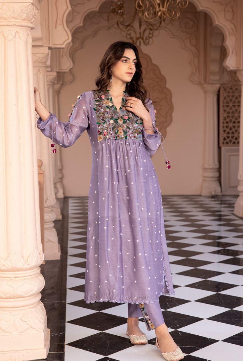 Lilac Orchid Frockstyle Sahiba Kurta Set
