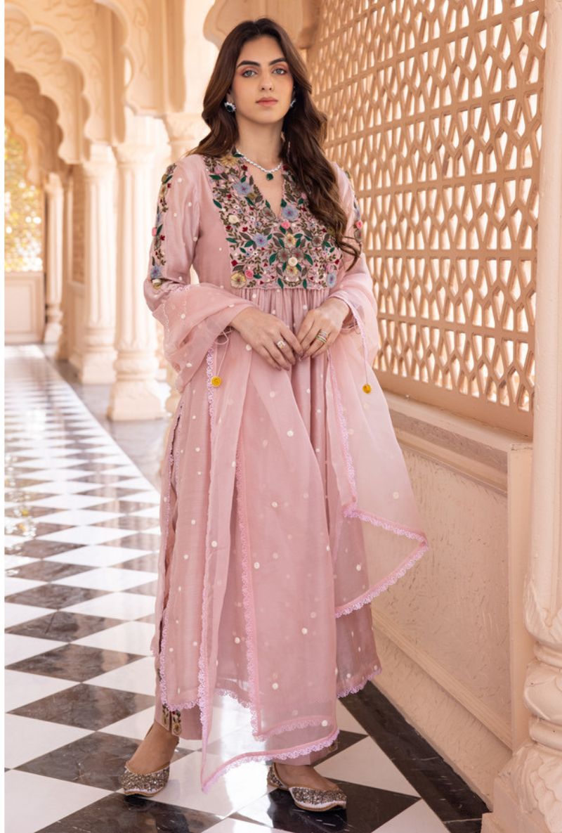 Pink Orchid Frockstyle Sahiba Kurta Set