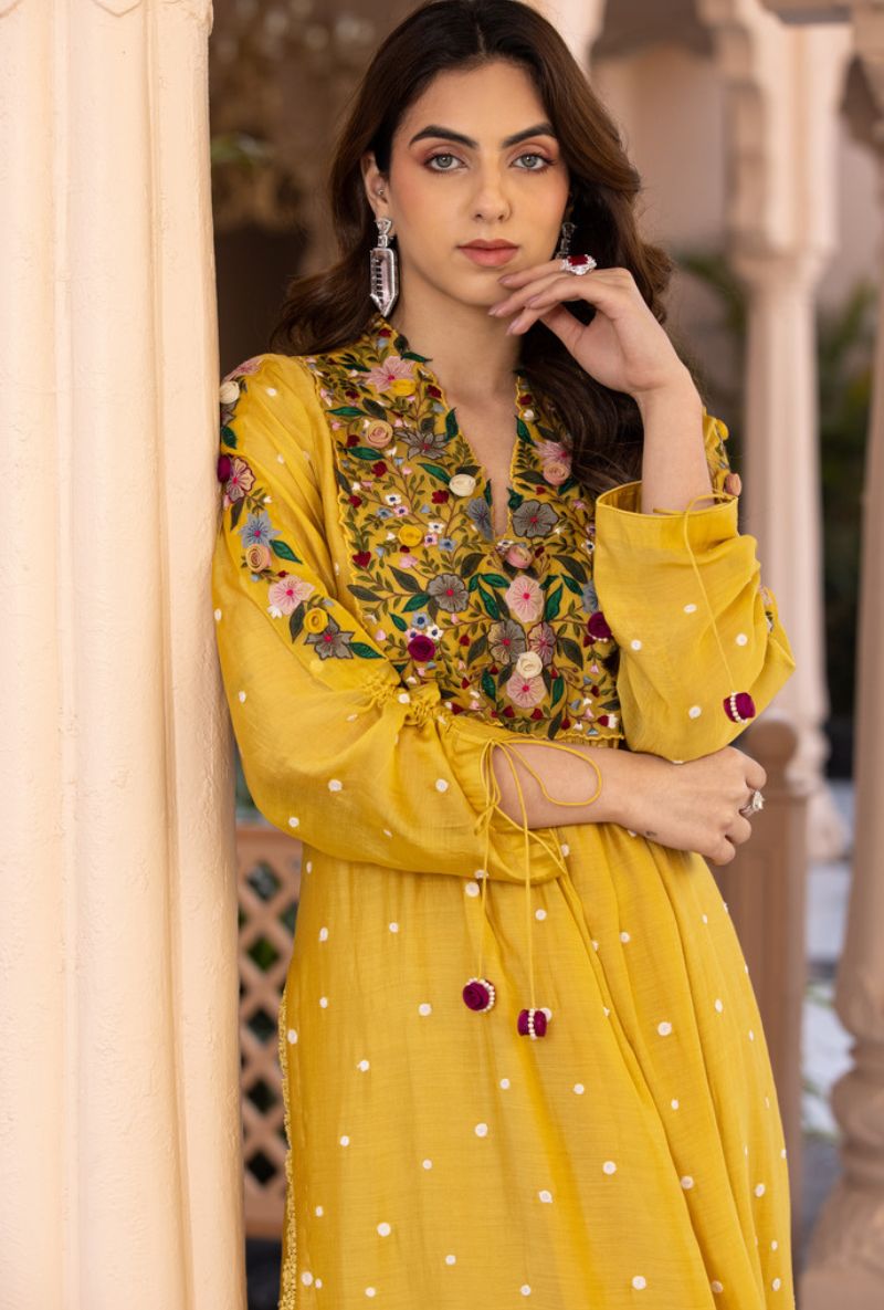 Yellow Orchid Frockstyle Sahiba Kurta Set