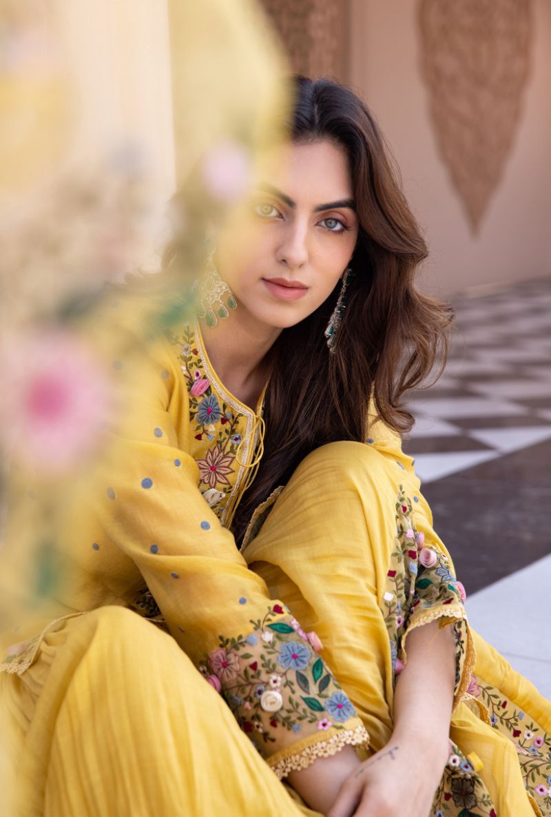 Yellow Orchid Sahiba Gharara Set