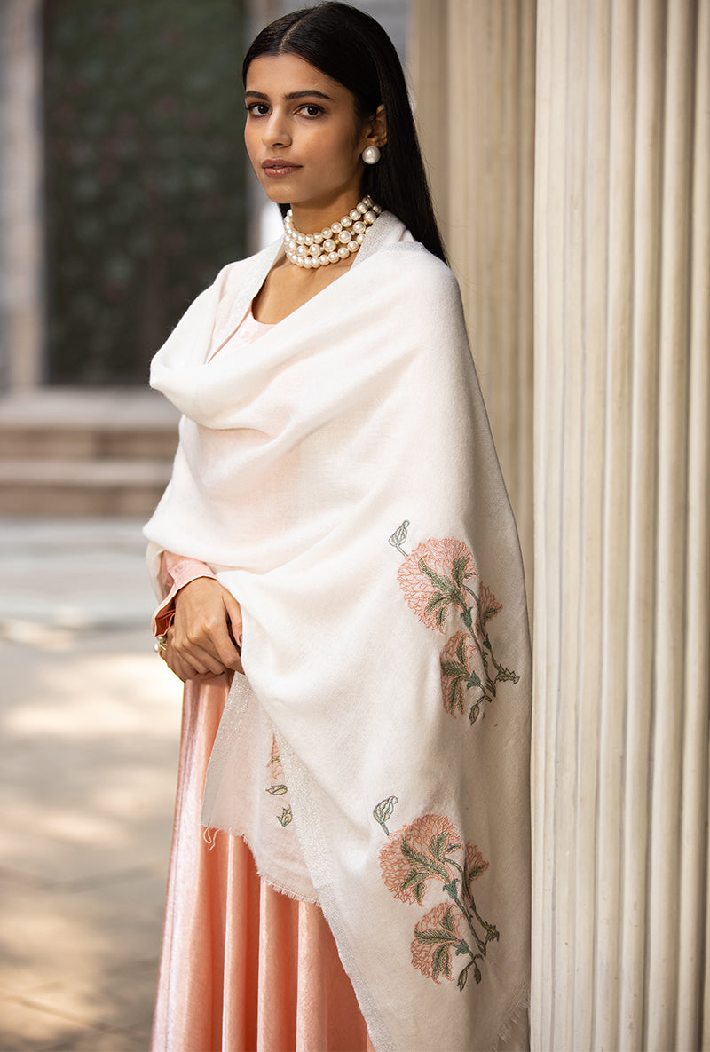 Ivory Ruhaani Shawl