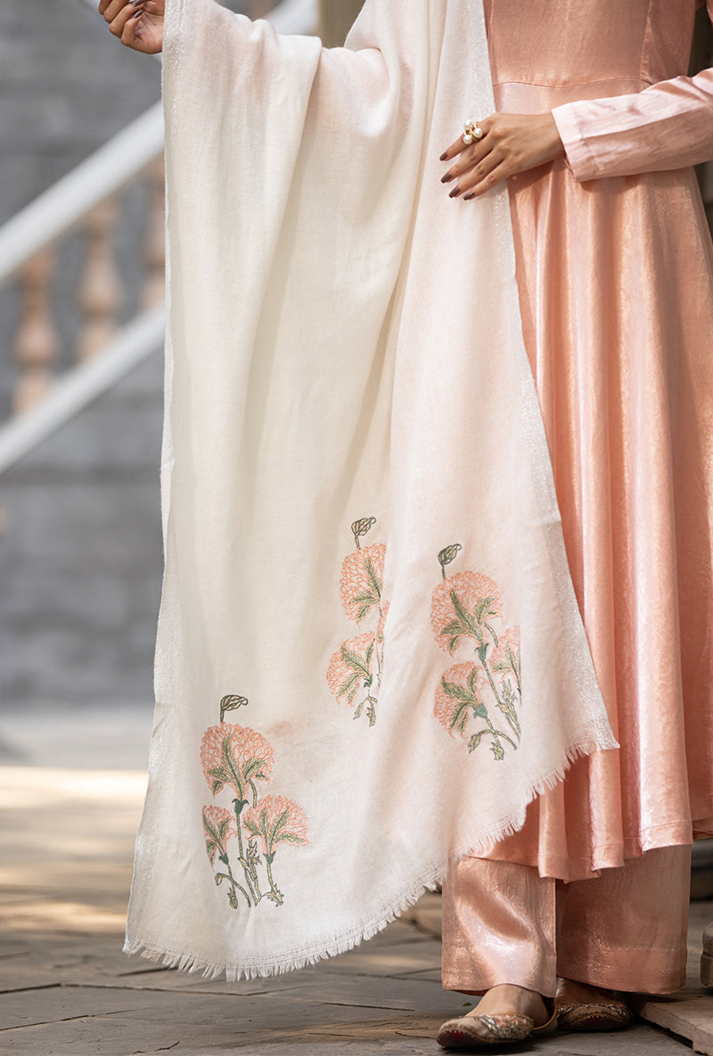 Ivory Ruhaani Shawl