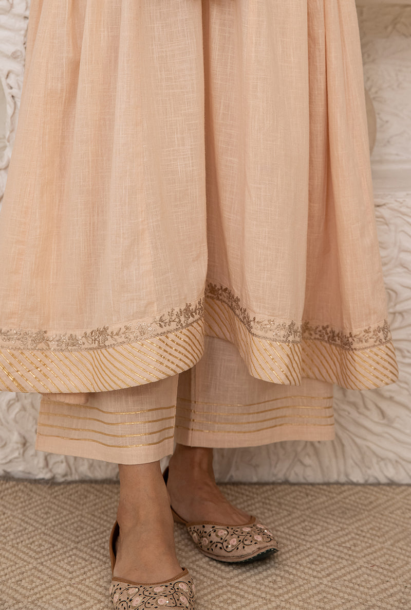 Powder Peach Bhopali Tahira Kurta Set