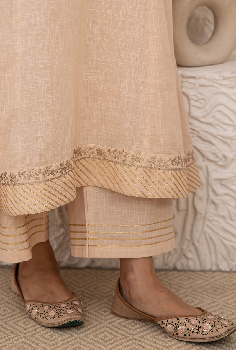 Powder Peach Bhopali Tahira Kurta Set
