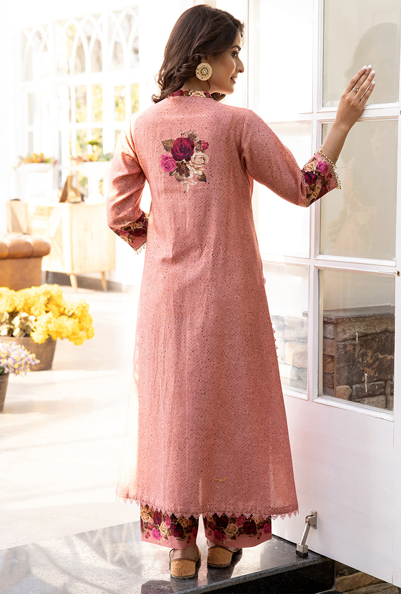 Pink Vintage Rose Suhaani Kurta Set