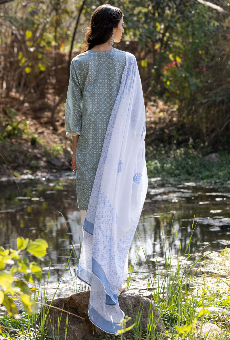 Blue/Ivory Titlie Salwar Kurta Set
