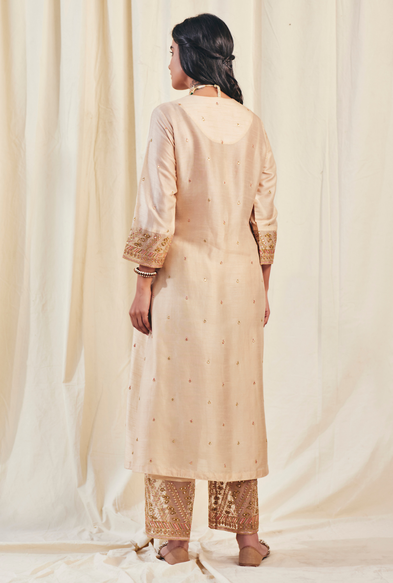Beige Noor Farshi Meera Kurta
