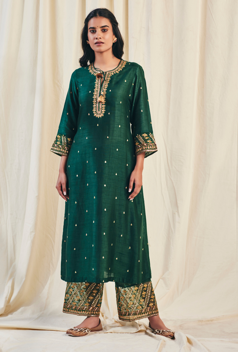 Green Noor Farshi Meera Kurta