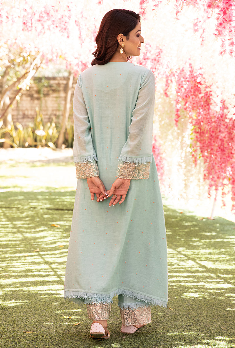 Blue Thread Jaal Square Neck Aafreen Kurta Set