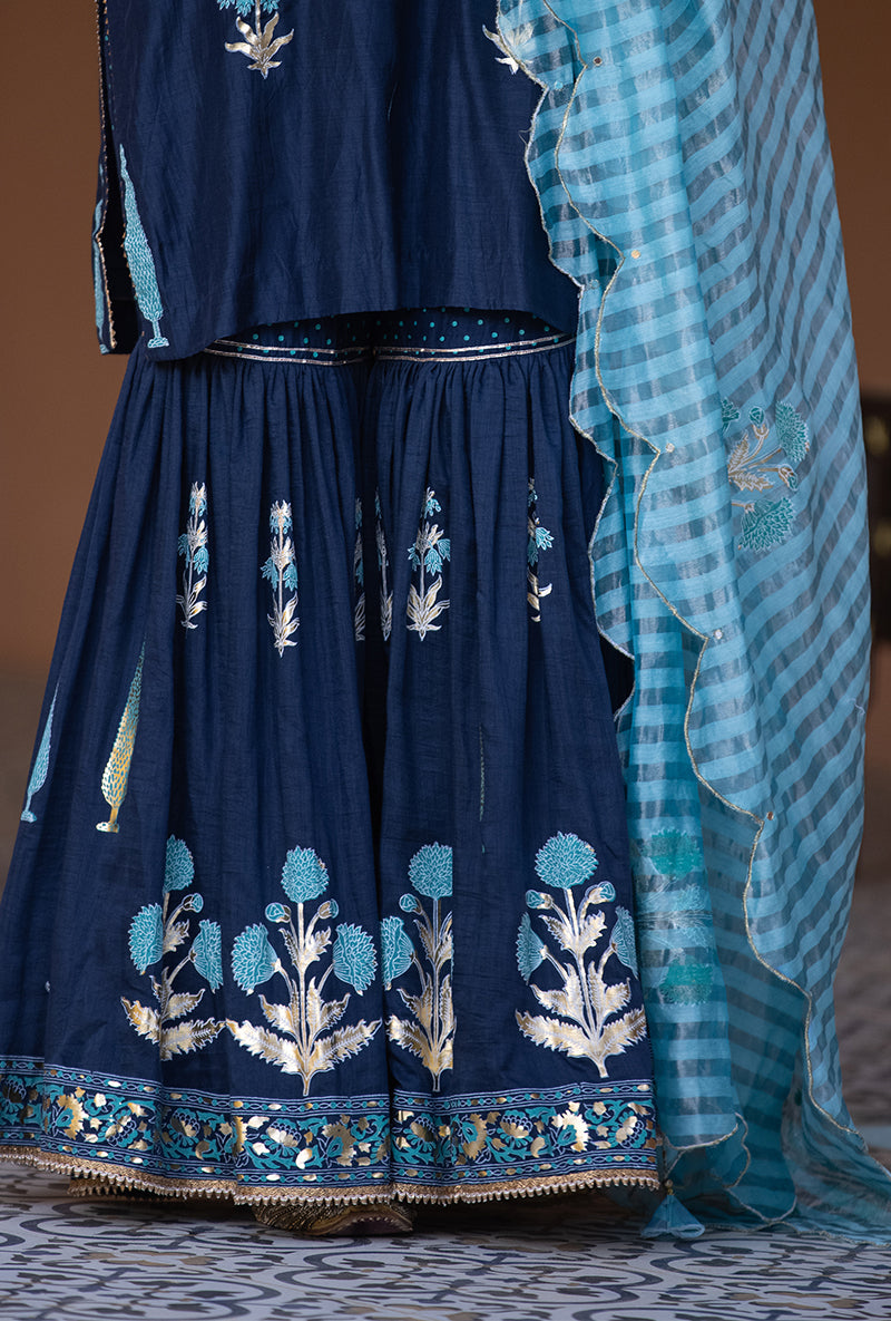 Navy Nayaab Gharara Set